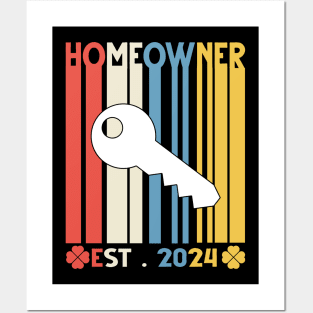 new homeowner est 2024 retro Posters and Art